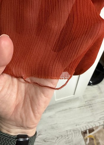 Trendyol milla Kırmızı Uzun Kollu Fırfırlı Midi Elbise - Görsel 5