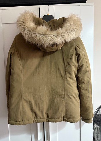 Zara Bej Midi Boy Kürklü Kadın Mont - Görsel 6