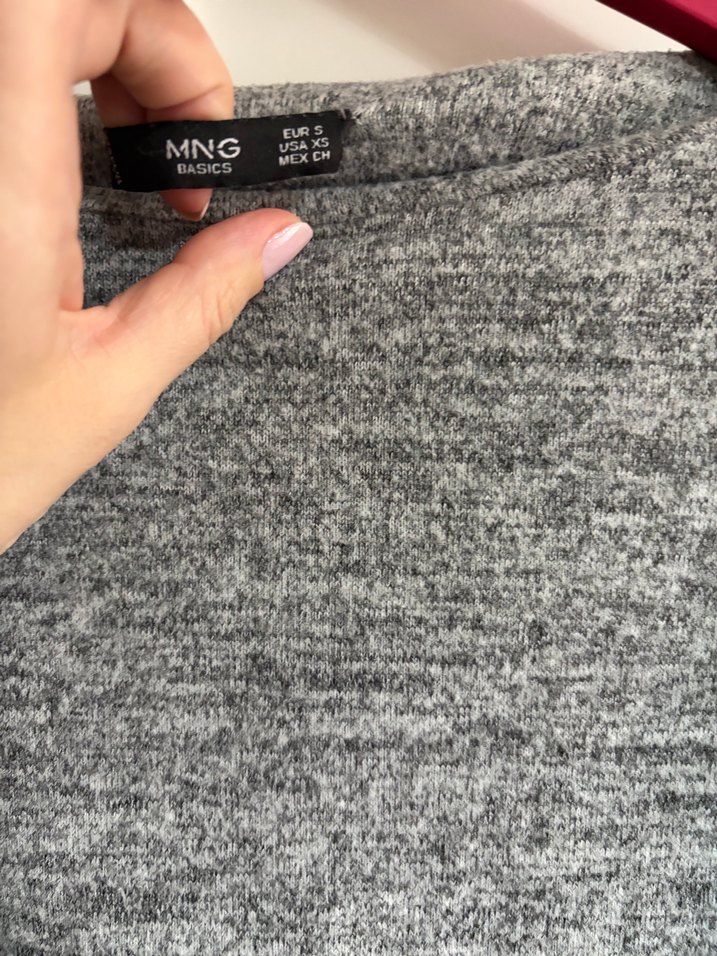 Mango Gri Kadın Triko Salaş Kazak - Görsel 3