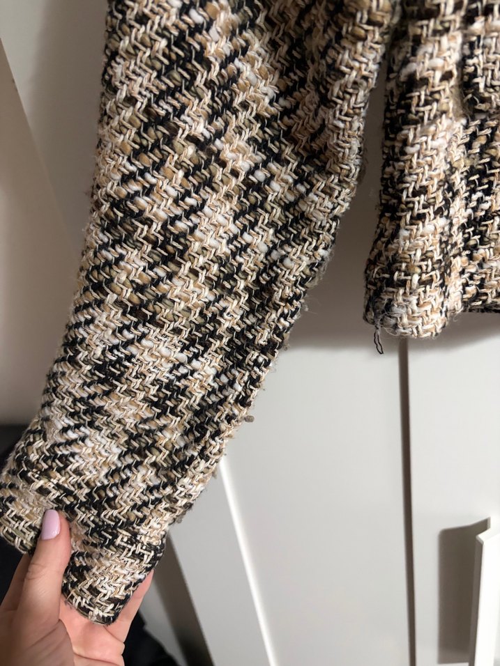 Düğmeli Kahverengi Kadın Midi tüvit Ceket - Görsel 3