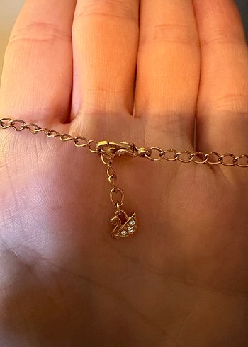 Swarovski Altın Renk Minimalist Bilezik - Görsel 3