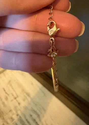 Swarovski Altın Renk Minimalist Bilezik - Görsel 4