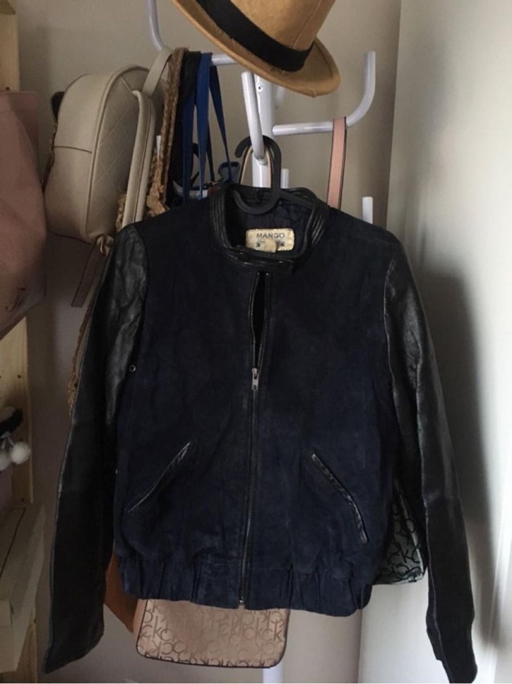 Siyah Kadın Süet Deri Kemerli Ceket - Görsel 3