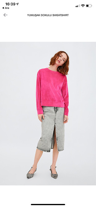 Zara yumuşak kadife sweat