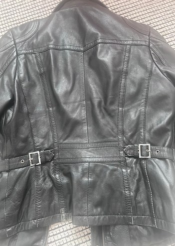 Derimod Siyah Deri Biker Ceket - Görsel 7
