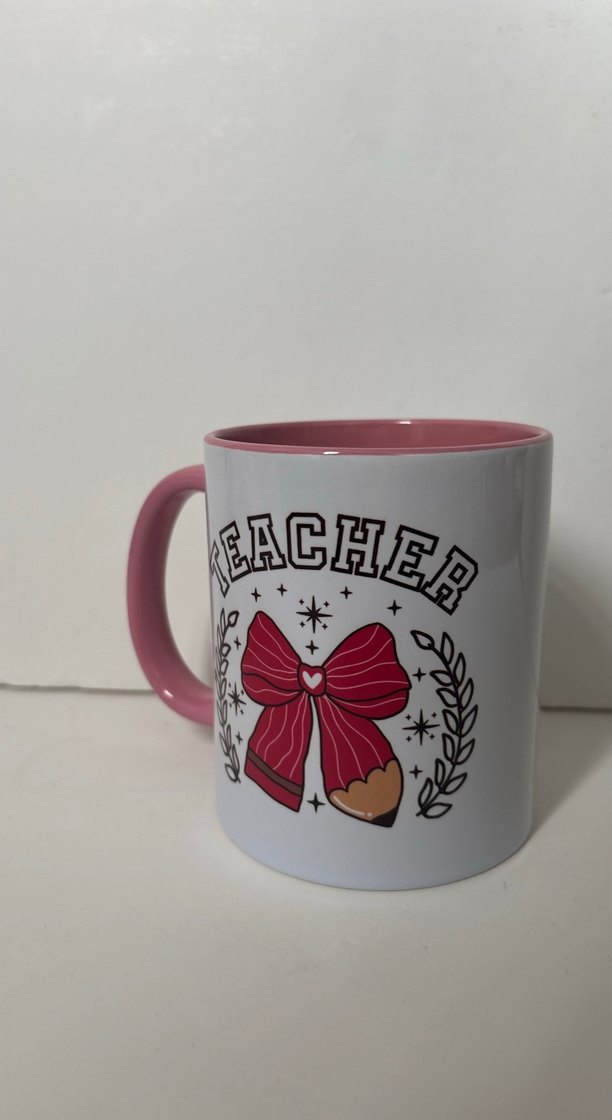 Pembe Öğretmen Temalı porselen  Kupa - Görsel 2