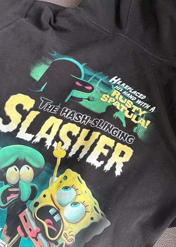 Kapüşonlu Siyah Fermuarlı Sweatshirt - Görsel 4