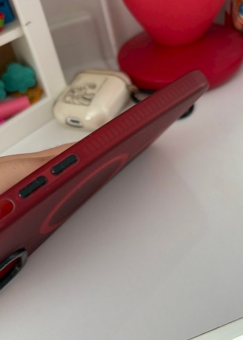 Kırmızı  Telefon Kılıfı Velcro'lu - Görsel 3