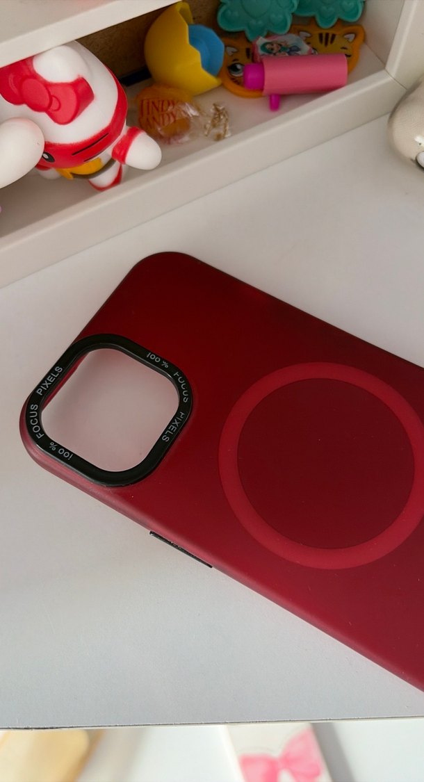 Kırmızı  Telefon Kılıfı Velcro'lu - Görsel 2