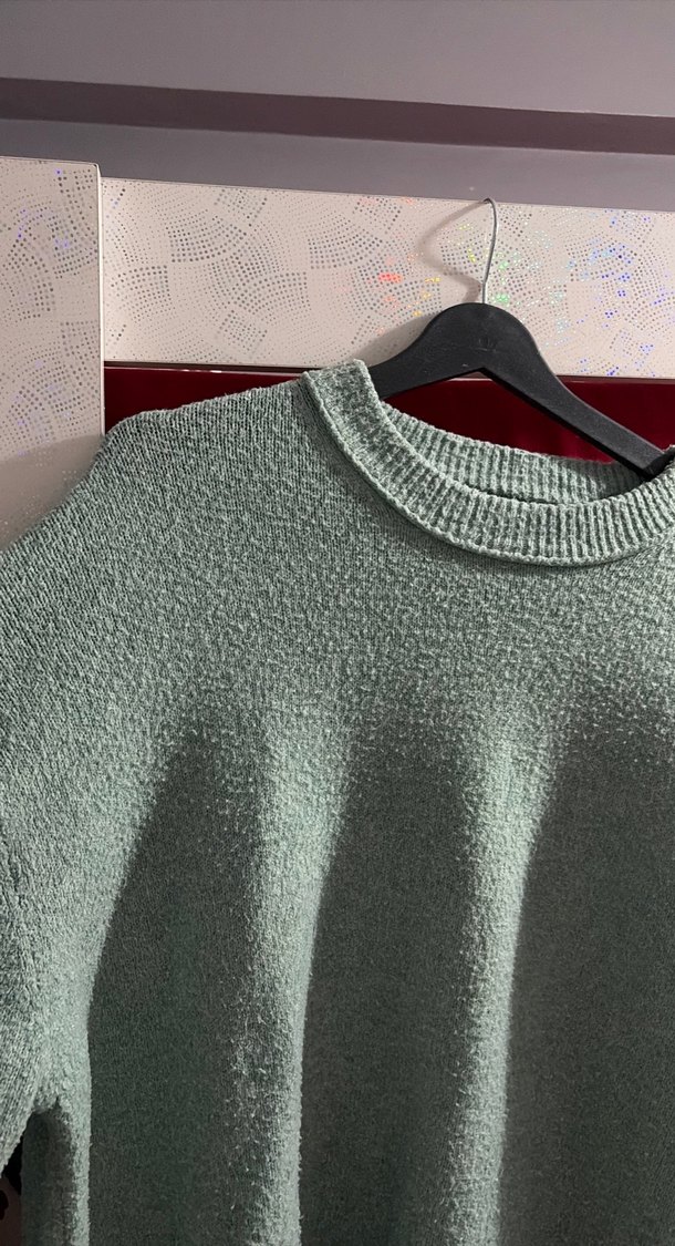 Gri Kadın Örgü Salaş Kazak - Görsel 2