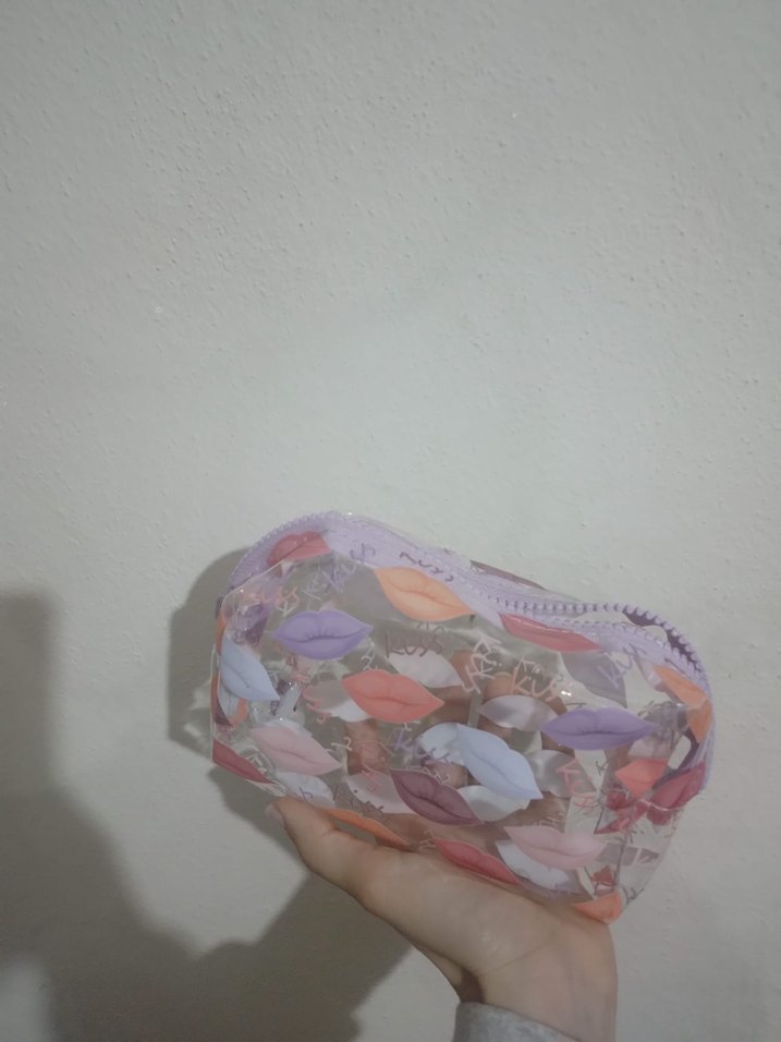 Mor Baskılı Kadın Makyaj Çantası - Görsel 2