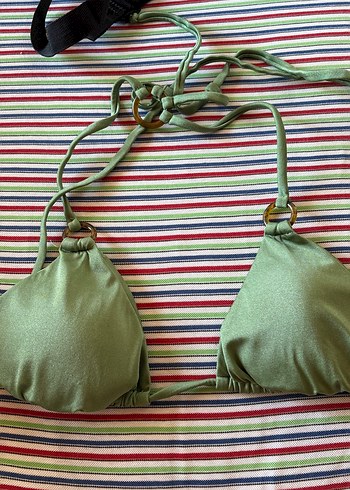 Yeşil Bohem Tarzı İpli Bikini Üstü