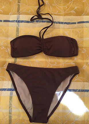 Kahverengi Straplez Bikini