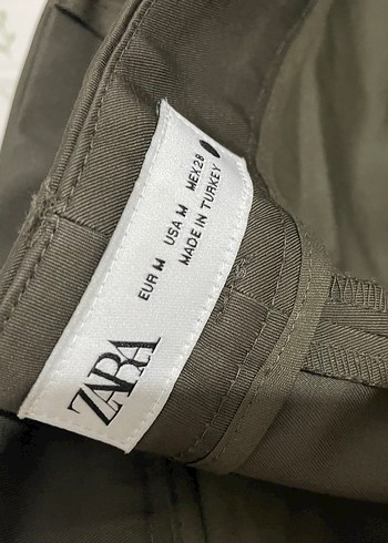 Zara zara Düz Paçalı kadın Haki Kumaş Pantolon