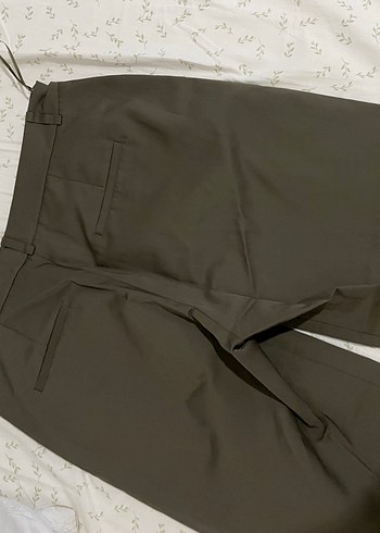 zara Düz Paçalı kadın Haki Kumaş Pantolon