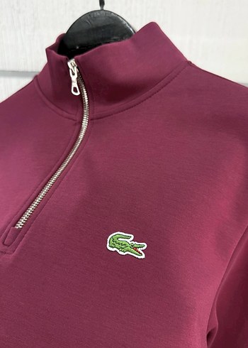 m Beden Lacoste Bordo Fermuarlı Erkek Sweatshirt