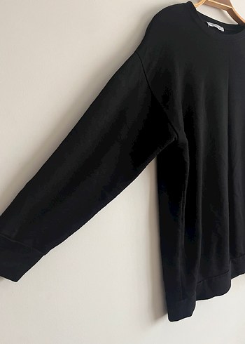 Siyah Oversize Basic Sweatshirt - Görsel 3
