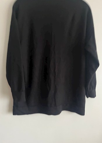 Siyah Oversize Basic Sweatshirt - Görsel 5