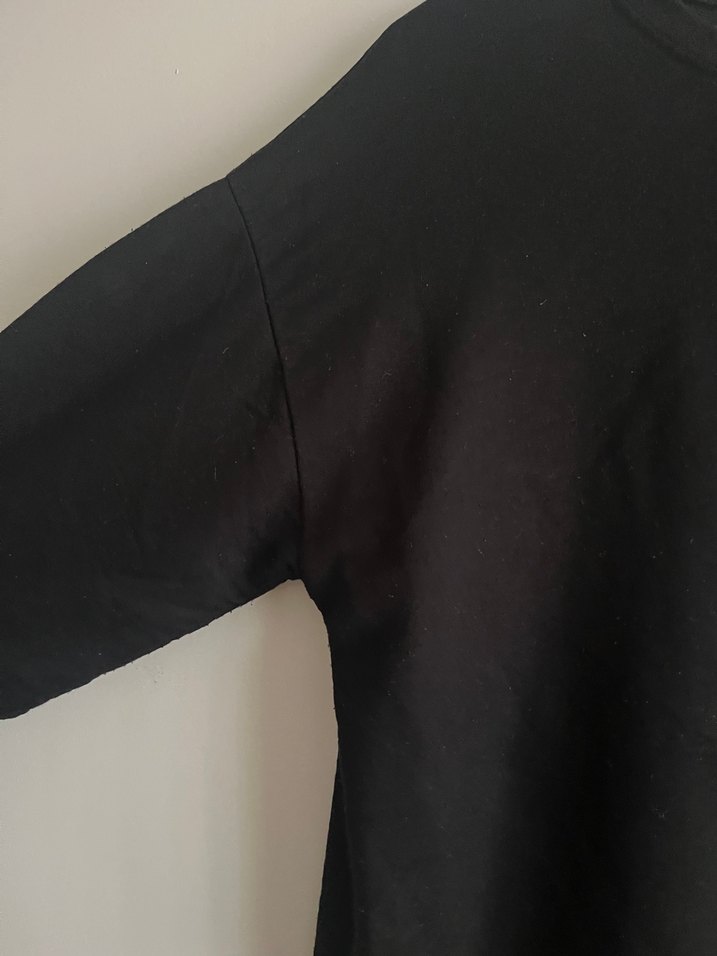 Siyah Oversize Basic Sweatshirt - Görsel 4