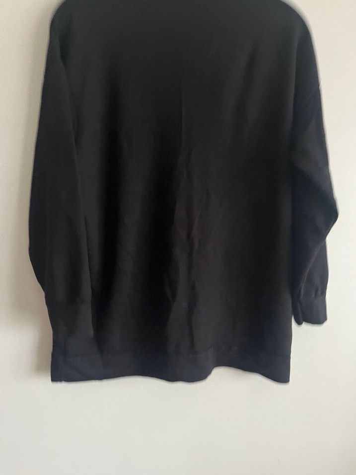 Siyah Oversize Basic Sweatshirt - Görsel 5