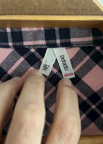 Defacto kız çocuk kareli gömlek - Görsel 2