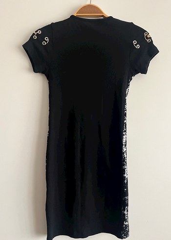 Çocuk Siyah Batik Desenli Elbise - Görsel 4