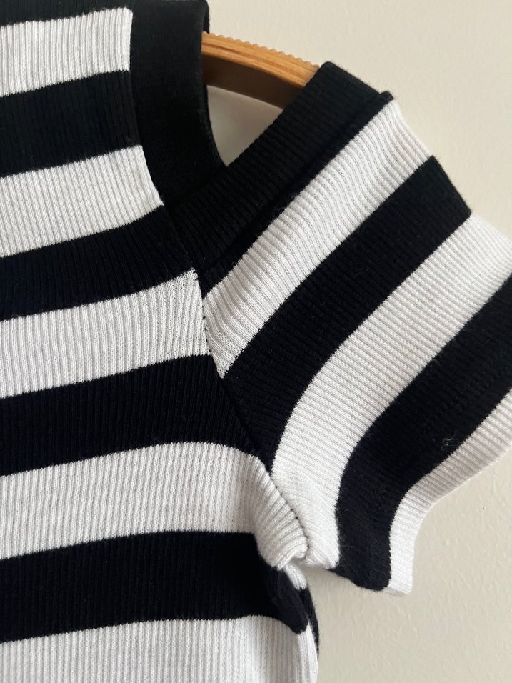 Yumuşak Penye çizgili çocuk elbisesi - Görsel 3