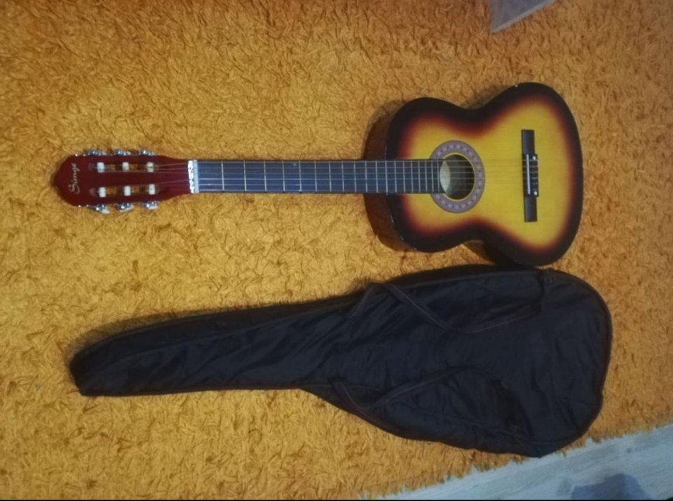 Renkli Kahverengi Klasik Gitar - Görsel 2