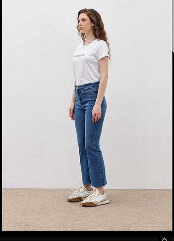 Diğer Yüksek Bel Flare Denim Pantolon