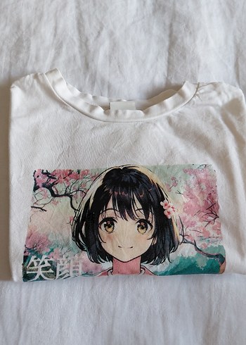 Beyaz Kız Çocuk Tokyo Baskılı Tişört - Görsel 2