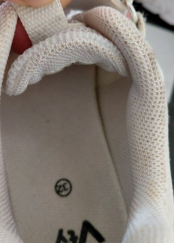 Kız Çocuk Beyaz Spor Ayakkabı Cırt Cırtlı - Görsel 4