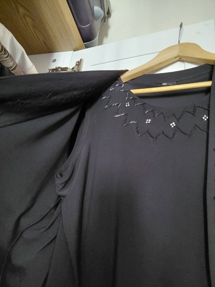 Uzun Siyah İşlemeli Anne takımı - Görsel 2