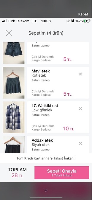 3 etek 1 gömlek