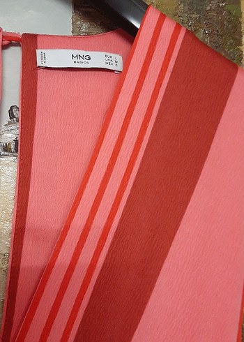 Kırmızı Çizgili Uzun Kadın Tulum - Görsel 4