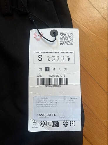 36 Beden Zara Kumaş Kargo Pantalon