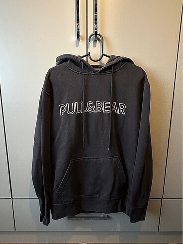 Pull and bear siyah hoodie sweatshirt