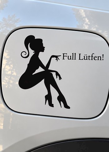 Diğer Sik Siyah Siluetli Yakit Kapagi Sticker İ