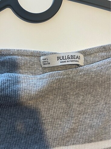 Pull and Bear Gri çizgili crop