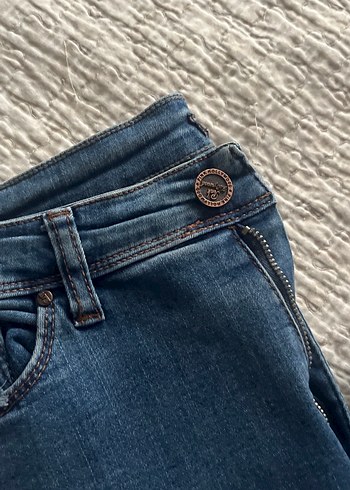 Kadın Mavi Denim Dar Kesim Pantolon - Görsel 3