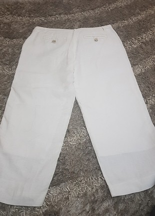 Kırık beyaz keten pantolon