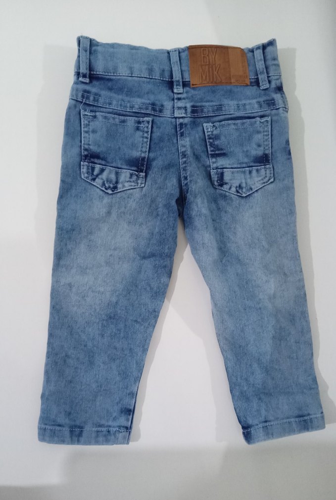 Erkek Çocuk Mavi Baskılı Denim Pantolon - Görsel 2