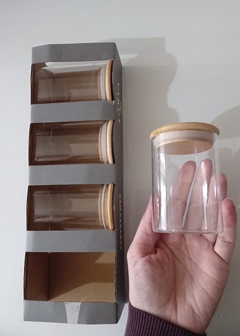 4 adet bambu kapaklı baharatlık Seti - Görsel 2