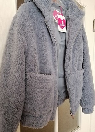 Cepli, astarlı peluş ceket 34 beden sıfır etiketli orjinal 
