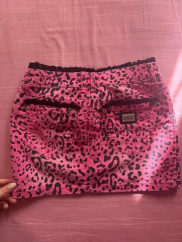 s Beden dolce gabbana mini leopar pembe kot etek