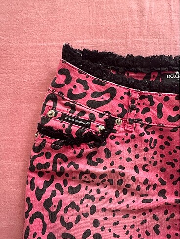 Dolce & Gabbana dolce gabbana mini leopar pembe kot etek