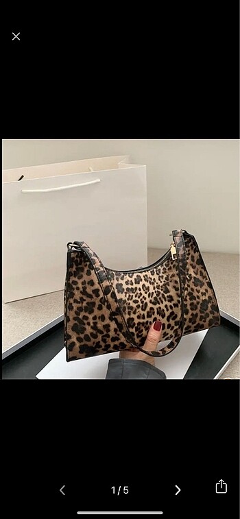 Leopar desenli mini çanta bag