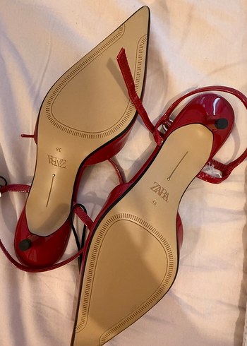 Zara Zara Kırmızı Rugan Stiletto Topuklu Kadın Ayakkabı