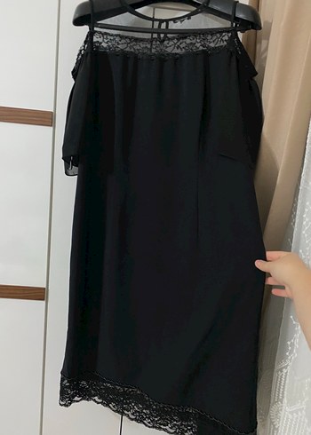 48 Beden Dantel detaylı büyük beden abiye