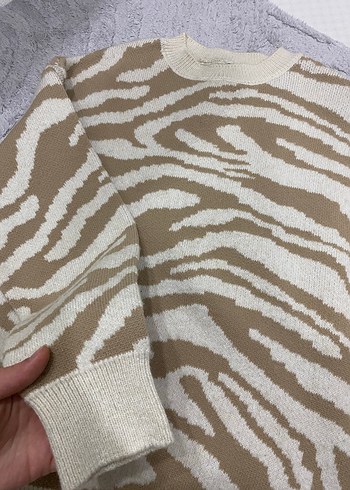 Diğer Zebra Desenli Örgü Kadın Kazak