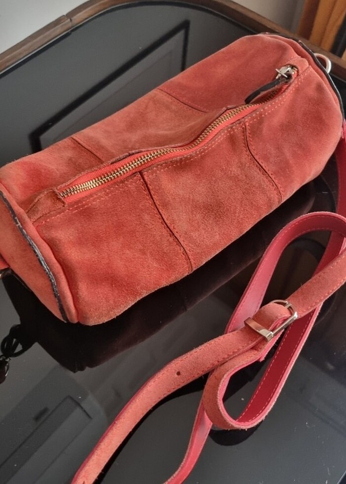 Süet kiremit çanta - Görsel 2